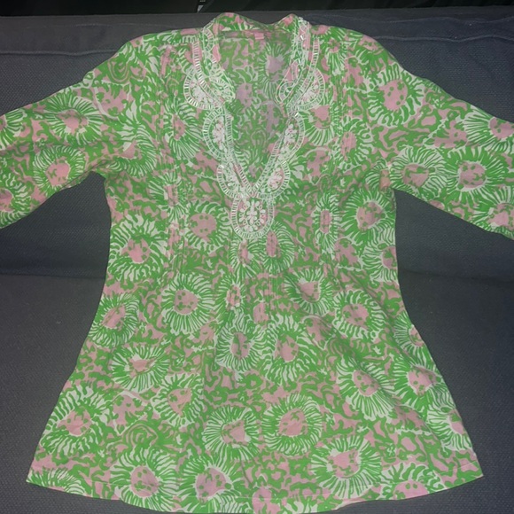 Tunique à Perles Lilly Pulitzer Sarasota Turquoise Lets Cha Cha - Taille S, Neuf Avec étiquettes